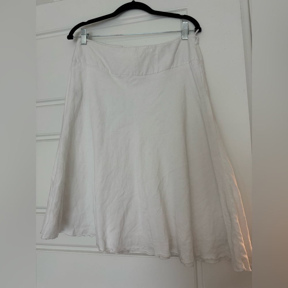 Linen White Women's Skirt